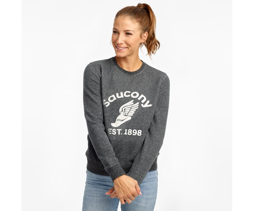 Saucony Rested Crewneck Women's Shirts Black | Canada 284BEXC